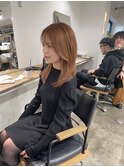クロスパーマ前髪カットレイヤーカットミルクティーベージュ