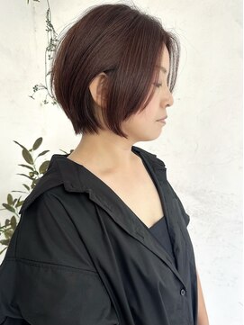 トレヘアー(tRe hair) 大人可愛い 暖色ショートボブ
