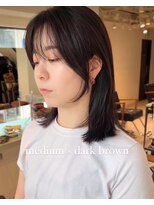 トレス(TRESS)&nbsp;ミディアム　顔周り　ブラウン　艶カラー　原宿　表参道