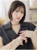 艶髪オリーブアッシュ切りっぱなしミニボブa戸頭20代30代40代