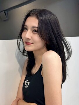 レイヤーカット/シアグレージュ_くびれヘアアプリコットオレンジ