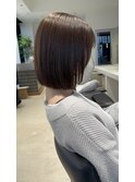 丸み/ボブ/ミニボブ/切りっぱなしボブ/20代30代/縮毛/髪質改善