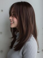 トゥルートラスト 和戸店(True Trust)&nbsp;ロング カーテンバング×ダークブラウン ハッシュカット