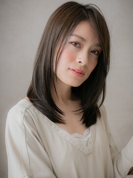 カバーヘア ブリス 川口(COVER HAIR bliss) 大人美人ダークグレージュ小顔セミロングレイヤーX川口30代40代