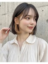オンク 新宿(onk)&nbsp;黒髪/グレーベージュ/レイヤーロング/前髪パーマ[新宿駅]