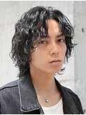 銀座シャドウパーマニュアンスパーマツーブロックメンズパーマ　