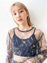 ケーツー あべのキューズモ-ル店(K-two) 顔周りレイヤーカット*後れ毛カット*ミルクティーベージュカラー