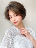 黒髪/グレーベージュ/レイヤーロング/前髪パーマ