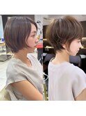 ショートボブ髪型20代30代40代50代前髪あり前髪なし面長丸顔小林