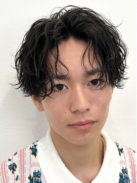 オーシャントーキョー 仙台(OCEAN TOKYO) 黒髪センターパート爽やかパーマ刈り上げショートツーブロック