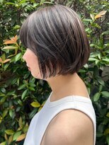 ミュラ(mulah)&nbsp;丸みショートボブアッシュグレー＊ブリーチなし透明感カラー