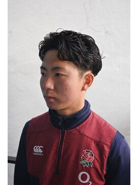 スレイ 西宮(SLAY) ラルフカール波巻きハイライトアップバングツーブロックマッシュ