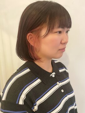 【HIROMU】ボブ/インナーカラー/ペールピンク/イヤリングカラー