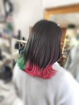 クリーム(Cream)&nbsp;ピンク＆グリーン・裾カラー