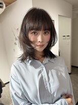 エトワ 中央店(etoi)&nbsp;大分ミディアムレイヤー韓国ヘアくびれスタイル顔まわりカット