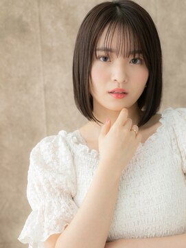 カバーヘア イヴ 戸頭店(COVER HAIR EVE) ストレートボブ/ダークアッシュ/暗髪/スモーキーカラー/艶髪e