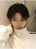 men's/メンズ/ダウンパーマ/黒染め/韓国/顔周り/フェード原宿
