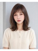 【面長丸顔◎】前髪ありひし形シルエットくびれミディ30代40代