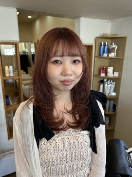 ペッツエヌエー(PETZna) ブリーチコーラルピンク×たっぷりレイヤー
