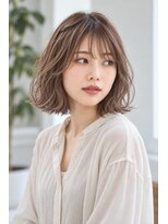 ネイヴスヘアー 香椎照葉店(Neivs Hair)&nbsp;シースルーバングの外ハネショートボブ