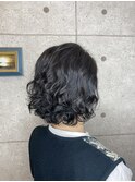 ゆるめパーマ、アッシュカラー