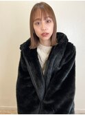 【山田】透明感ミルクティーベージュ切りっぱなし外ハネボブ