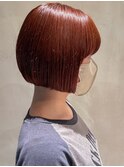 ブリーチなしダブルカラー オレンジブラウン 暖色カラー