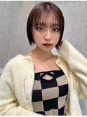 グレーベージュ/斜めバング/フレンチガーリー/ネイビー[笹塚]