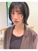 小顔フェイスレイヤー大人可愛い黒髪ショートボブ20代30代40代