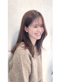 【miyuru】長め前髪にはナチュラルハイライトで動きと立体感を♪