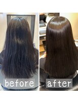 グロス(gloss)&nbsp;【箕面豊中池田】髪質改善縮毛矯正ビフォーアフター