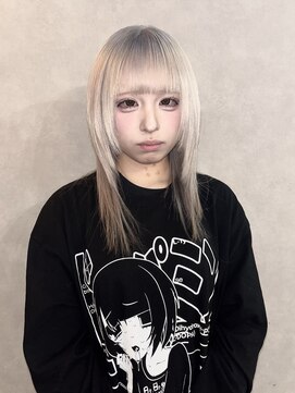 アルレン(Allen) ホワイトブロンド/ウルフカット「宇都宮/ブリーチ」