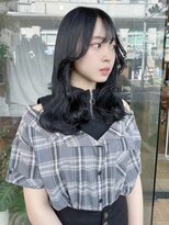 ミモザワークス ヘアアレンジ 【ブリーチなし】ブルーブラック
