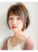 ゆるふわショートボブ/ココアベージュ/20代30代40代