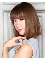 スパイス(SPICE) ブリーチなしカラー×切りっぱなし重めボブ×ブラウンカラー