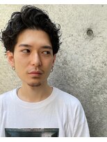 メーヴェ(Mowen) 南堀江　mowen メンズ　ショート　アップバング　ミックスパーマ