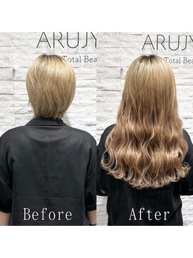 あるじゃんすー 天神店 キャラメルベージュカラー#シールエクステ#メルティカラー#天神