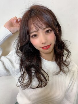 イオエ(ioe) 前髪/アンブレラカラー/こなれミディ/イメチェン/ウェーブパーマ