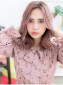 【macaron】韓国風エギョモリヘア×ダスティーピンク波巻きa