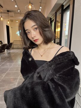 サロンドミルク 溝の口店(salon de MiLK) 20代30代40代/ボブ/くびれボブ/オリーブベージュ［溝の口］