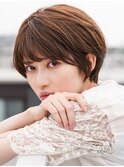 大人ショートボブ丸みショートカットマッシュショート前髪あり