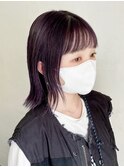 ダブルカラー切りっぱなしボブハイトーンカラーぱつっとボブ韓国
