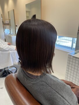 ファスナーグランデ(fustener grande) 切りっぱなしボブ×ナチュラルブラウン