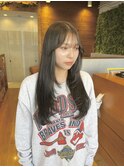 ロングレイヤー×オリーブベージュ