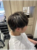 三軒茶屋_メンズ_ショート_マッシュ_ハイライト_ベージュ_