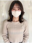 韓国 顔まわりカット 透け感カラー ブルーブラック ベージュ