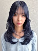 シェリア(Shelia)&nbsp;ハッシュウルフシアーバングネイビーネイビーブルーB7