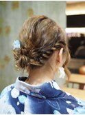 Noele×浴衣×大人可愛いシニヨンアレンジ
