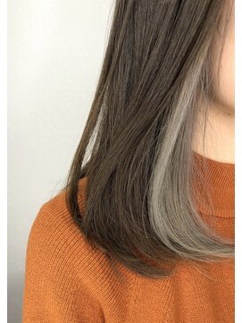 バベル(BABEL Hair Design) 【BABEL】イヤリングカラー_インナーカラーダークアッシュ