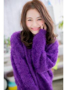 ミック ヘアアンドメイク アップ 駒込店(miq Hair&Make up) センターパートxピンクブラウン抜け感セミディc1